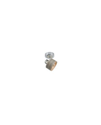 Foco Nando 1xe14 Cromo-niquel/mad.gris  17x12x12 Cm Orientable