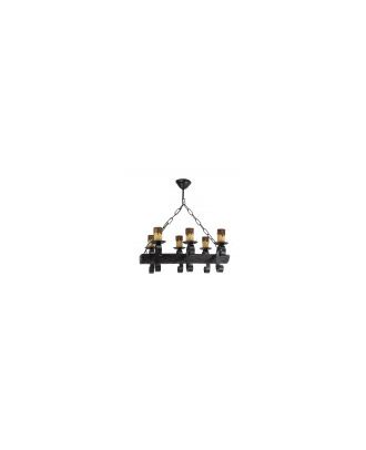 Lampara 6xe27 Tronco Negro/marron Regx50x35 Cm