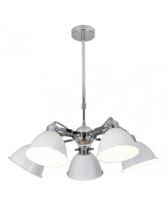 Lampara Buri 5xe27 Blanco/cromo Regx52x52 Cm