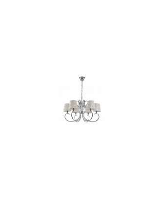 Lampara Cancun 6xe14 Cromo Pantalla Blanca 98x62x62 Cm