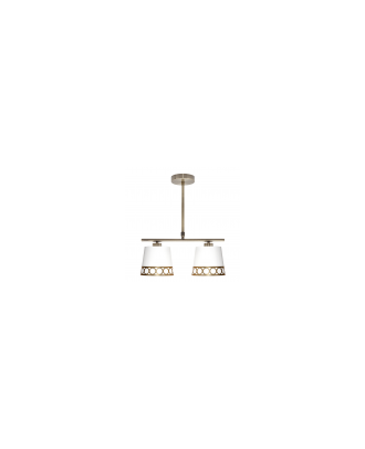 Lampara Dalia 2xe14 Blanco/oro Regx40x16 Cm