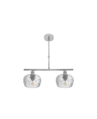 Lampara Estela 2xe14 Cromo Regx41x13 Cm C/tulipas Cristal Tallado Transparente 