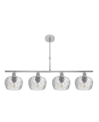 Lampara Estela 4xe14 Cromo Regx75x13 Cm C/tulipas Cristal Tallado Transparente