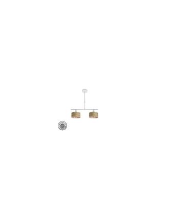 Lampara Gilda 2xe14 Blanco/madera Clara Regx43x14 Cm