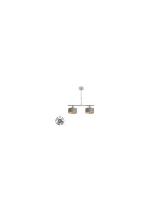 Lampara Gilda 2xe14 Cromo/madera Gris Regx43x14 Cm