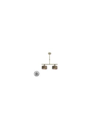 Lampara Gilda 2xe14 Cuero/madera Oscura Regx43x14 Cm