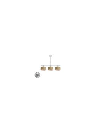 Lampara Gilda 3xe14 Blanco/madera Clara Regx55x14 Cm