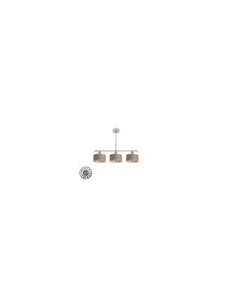Lampara Gilda 3xe14 Cromo/madera Gris Regx55x14 Cm