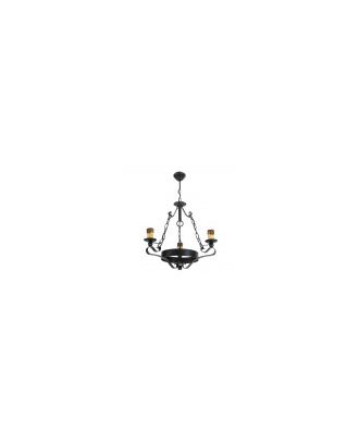 Lampara Rustica 3xe27 Medieval Negro Regx47x47 Cm