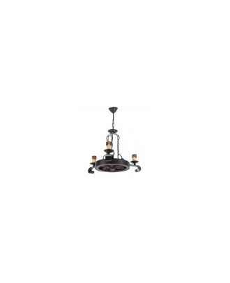 Lampara Rustica Rueda 3xe27 Marrón REGx51x51 Cm