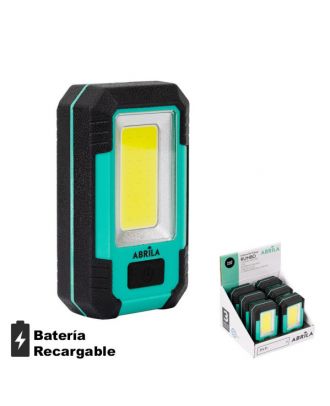 Linterna De Trabajo Rumbo Led 3cob 800lm USB Y Micro Usb 3,5x11x16cm Iman,gancho y soporte