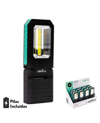 Linterna De Trabajo Rumbo Led+cob 300lm Articulabl 2,5x15,5x6cm Imanes,gancho,pilas Incluid