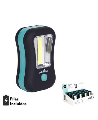 Linterna Led Cob Flash Compacta C/gancho E Iman 200lm 9,5x6x3,5cm Neg/verd 3xaaa Incluid