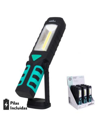 Linterna Led De Trabajo Foton 3en1 Encendido+2cob+emergencia 300lm Base Magnetica Y Gancho Giratorio 