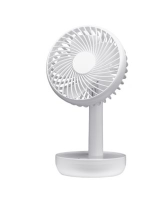 Miniventilador Inalambrico Sobremesa Lemosin Blanco 5w 3velocidades Recargable Alimen.usb Orientable 5asp 17x11x9cm Motor Dc
