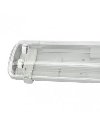 Pantalla Estanca 150cm Lines  Para Led 2xt8 Ip54 Gris/transparente 157x11,5x6 Cm