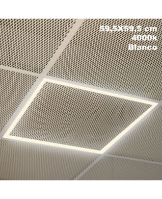 Marco Panel Led 48w 6000k Lorenzo 1,5x59,5x59,5 Cm Aluminio 4400lm Corte 57,5x57,5 Cm