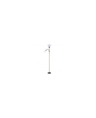 Pie De Salon Rigel 1xe27+1xe14 C/lector Marron 180x34x25,5 Cm