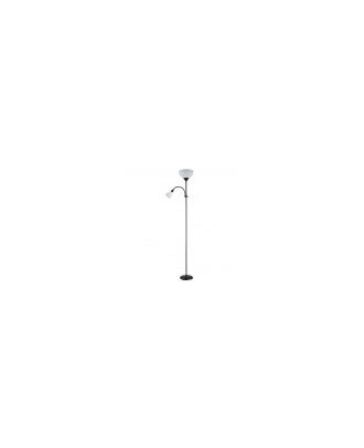 Pie De Salon Rigel 1xe27+1xe14 C/lector Negro 180x34x25,5 Cm