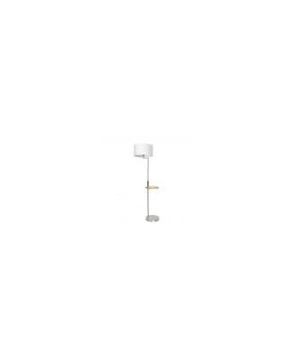 Pie De Salon Sirio C/mesa Y Conex.usb 1xe27 Cromo C/ Pant Blanca (164x40x40)(24x40x40) Cm
