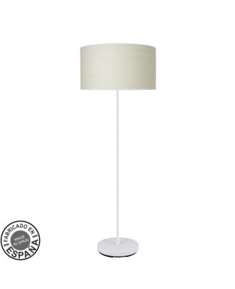 Pie Salon Moda 1xe27 Blanco/cañizo Blanco 163x40x 40 Cm
