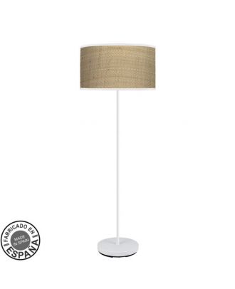 Pie Salon Moda 1xe27 Blanco/cañizo Claro 163x40x40 Cm