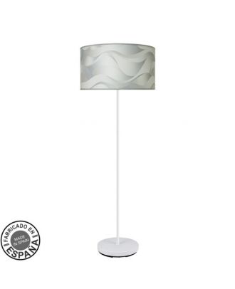 Pie Salon Moda 1xe27 Blanco/ola Gris 163x40x40cm