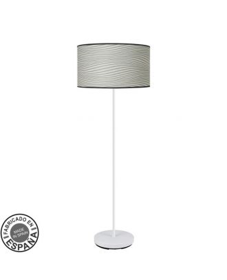 Pie Salon Moda 1xe27 Blanco/surco Gris 163x40x40cm