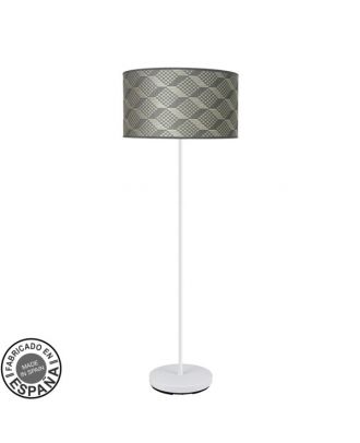 Pie Salon Moda 1xe27 Blanco/tetris Gris 163x40x40c