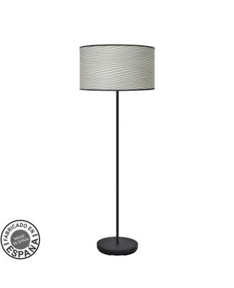 Pie Salon Moda 1xe27 Negro/surco Gris 163x40x40cm
