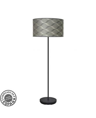 Pie Salon Moda 1xe27 Negro/tetris Gris 163x40x40cm