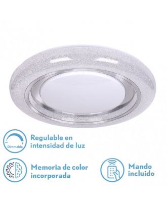 Plafon 72w Rune 3000-4000-6500k 5616lm Blanc/cromo 7,5x48x48 Cm Remoto,reg.int.memoria.estrella