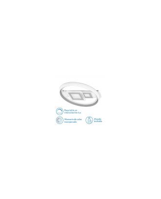 Plafon 80w Sucre 3000-4000-6500k  Blanco/gris 7x51x51 Cm Reg.Intensidad, Control Remoto Y Memoria