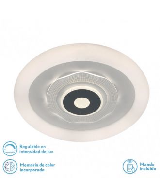 Plafon 78w 3000k, 4000k, 6500k Anthe Blanco/gris 9x50x50cm 10530Lm Regulable, Memoria y C. Remoto