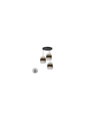 Plafon Angola 3xe27 Negro/blanco-yute Regx42x42 Cm