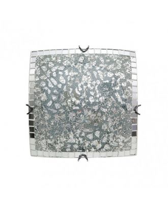 Plafon Cuadrado Tenor 2xe27 Cromo Mosaico 9x30x30 Cm