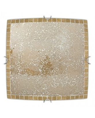 Plafon Cuadrado Tenor 3xe27 Ambar Mosaico 10x40x40 Cm