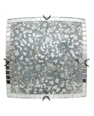 Plafon Cuadrado Tenor 3xe27 Cromo Mosaico 10x40x40 Cm