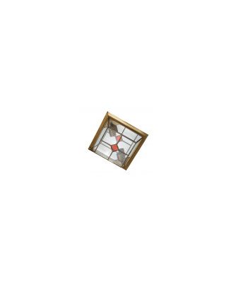Plafon Grande Granadino 2xe27 Cuero/rojo 11x28,5x28,5 Cm