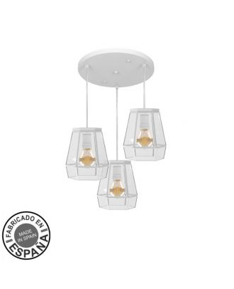 Plafon Guia 3xe27 Blanco Regx42x42 Cm