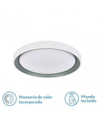 Plafon Luanda 48w 3000-4000-6000k Gris Red.7x39,5d  4800lm Reg.intens. C.remoto C/memoria