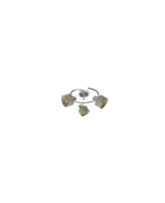Plafon Nando 3xe14 Cromo-niquel/mad.gris  Focos Orientables 16x35x35 cm