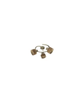 Plafon Nando 3xe14 Cuero/mad.oscura  Focos Orientables 16x35x35 Cm