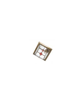 Plafon Pequeño Granadino Cuero/rojo 1xe27 10x26x26 Cm