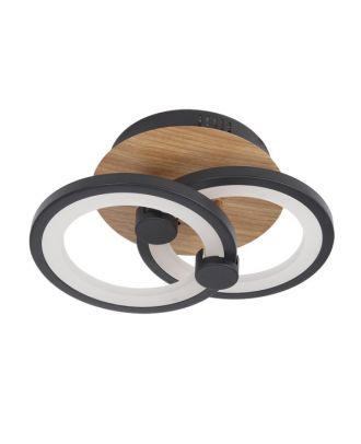Plafon Sydney 32w 3000-4000-6500k Negro/madera oscura 14x30x20cm 4160lm Remoto,regulable,memoria
