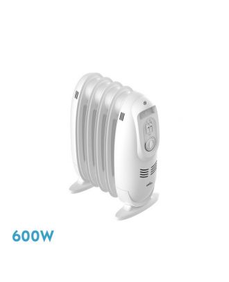 Radiador Aceite Irlanda 600w Blanco 3potencias Termost.regu 5elementos Protec.segurid.asa 38,2x27,5x18cm