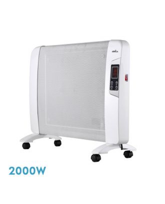 Radiador De Mica Abrigo 2000w 1elemento Blanco C/remoto Temporizador Display Termostato Reg.54x82,5x27cm