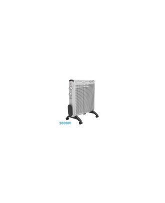Radiador De Mica Condor 2000w 2elementos Blanco/gris 2potencias,antivuelco,termostato,c/ruedas Y Asa 52x46x25cm