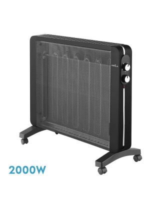 Radiador Mica Manglar 2000w Negro 2potencias Antivuelco Prot. Seg. Termost. Regulable 62x73,2x26 Cm
