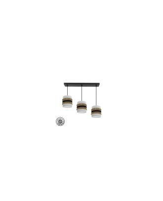 Regleta Angola 3xe27 Negro/blanco-yute Regx60x16cm